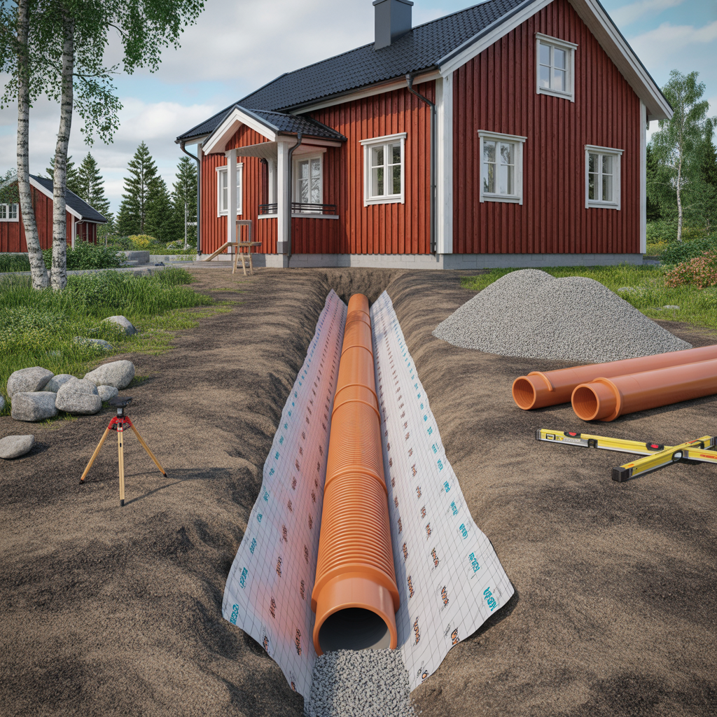 draneringsror vid husgrund dimensioner fall och kostnad