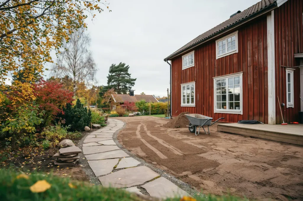 september p tomten dags att anl gga g ngar och uteplatser innan h stregnen kommer